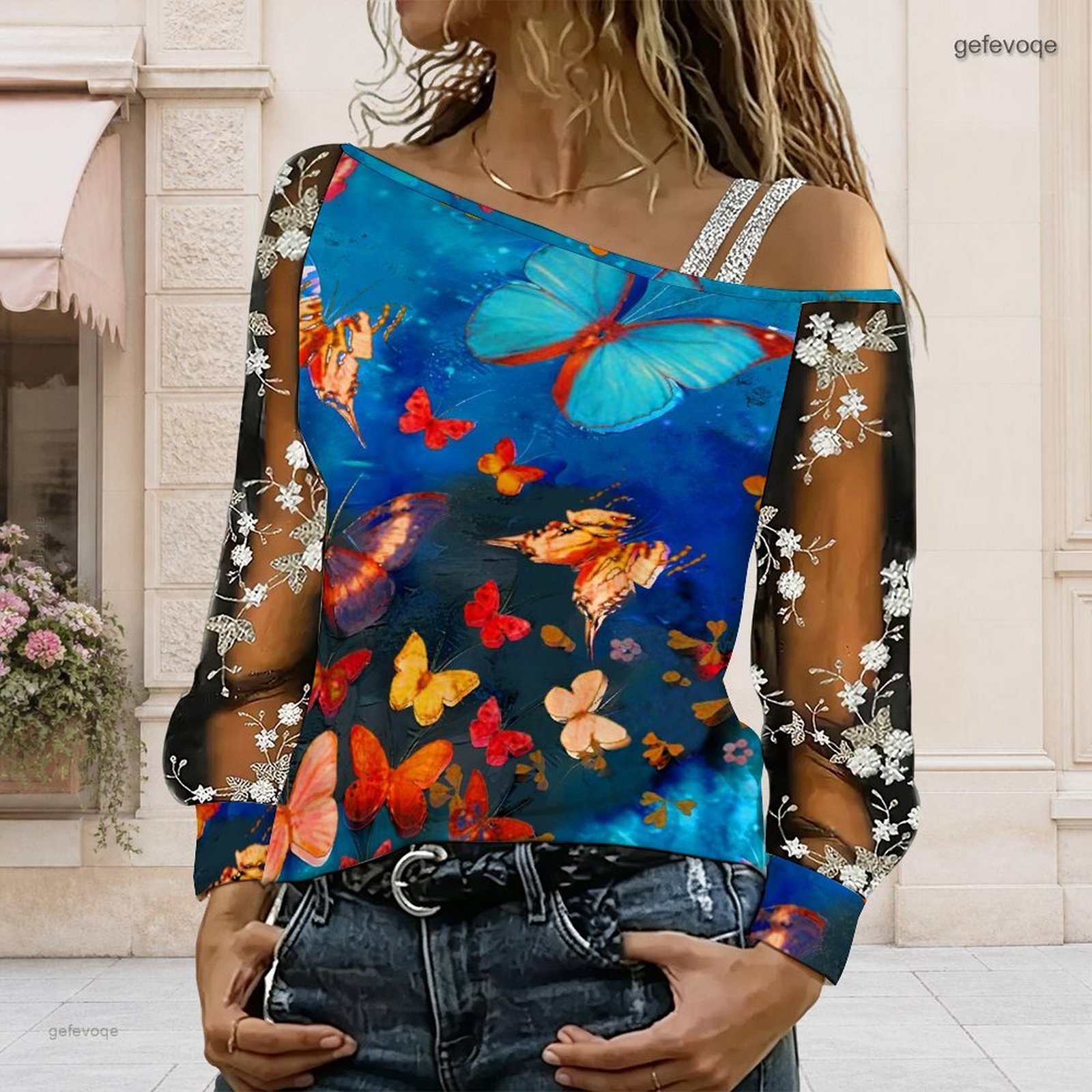 Blouse Off Shoulder - Chemisier femme à épaules dénudées, haut
