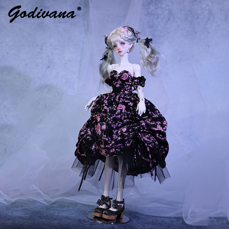 Midi Skirt Floral - Robe pour poupée BJD 1/4, robe