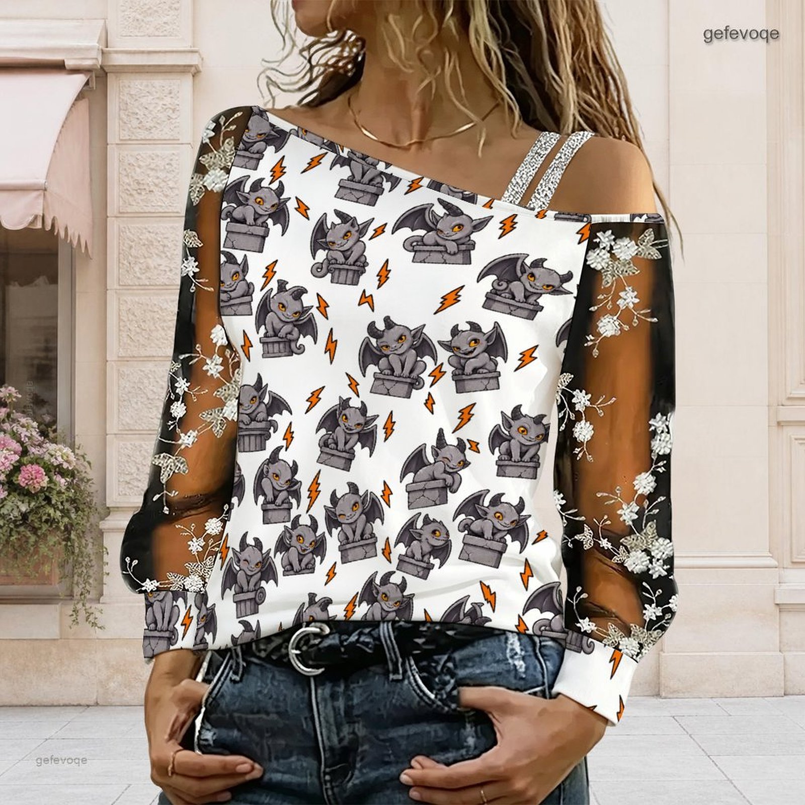 Blouse Off Shoulder - Haut asymétrique à épaules dénudées pour
