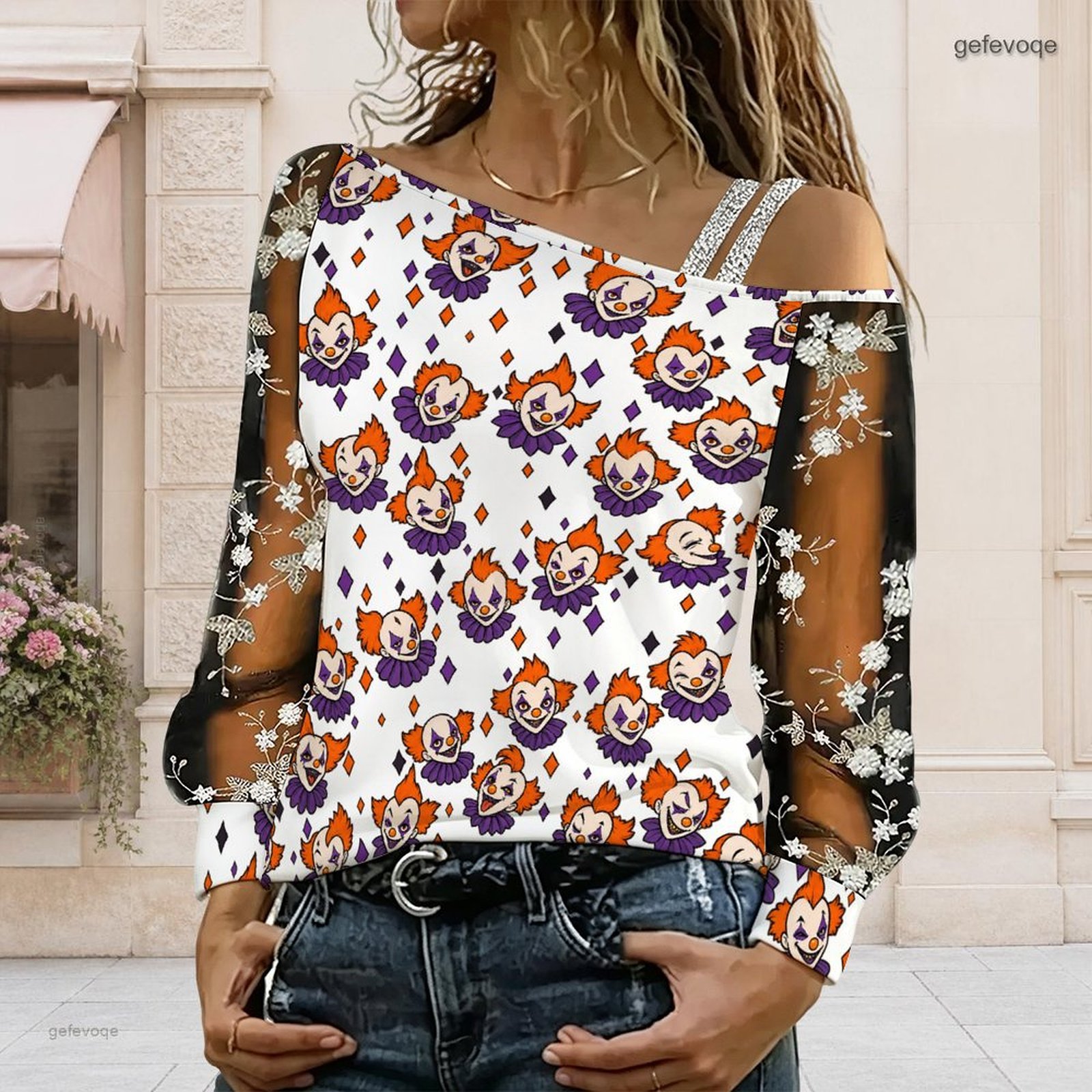 Haut asymétrique à épaules dén - Blouse Off Shoulder avis et prix