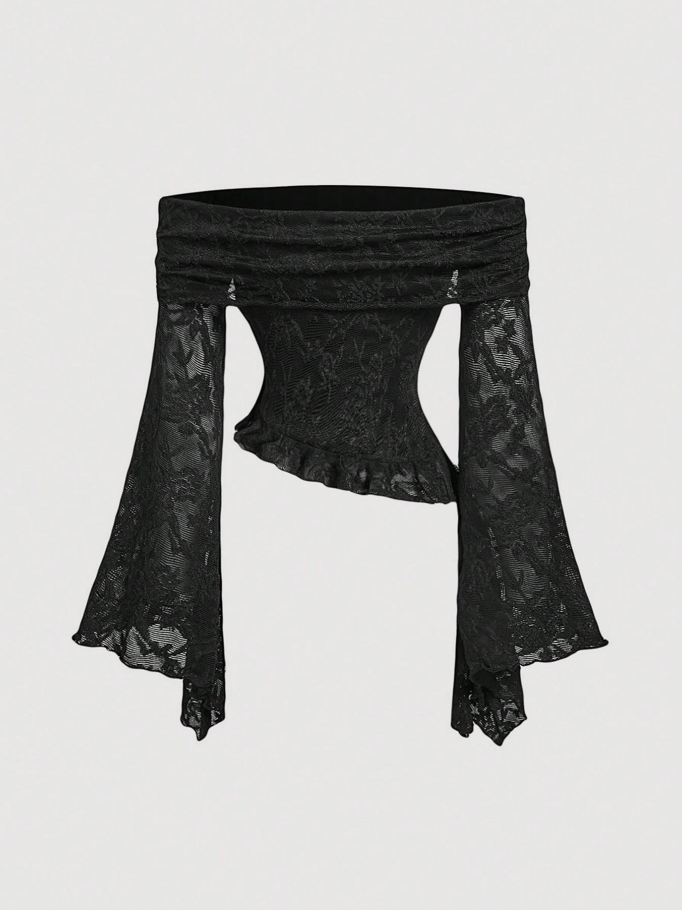 Haut en dentelle à épaules dén - Blouse Off Shoulder avis et prix