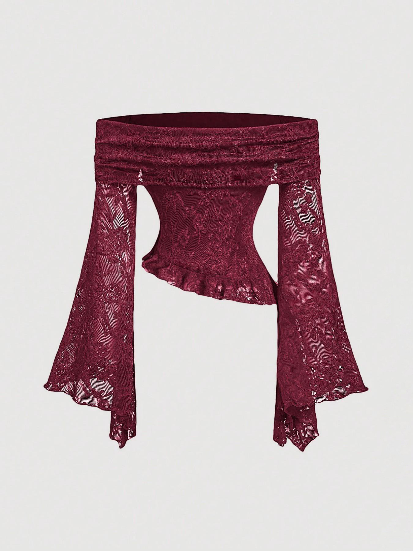 Haut en dentelle à épaules dén - Blouse Off Shoulder avis et prix