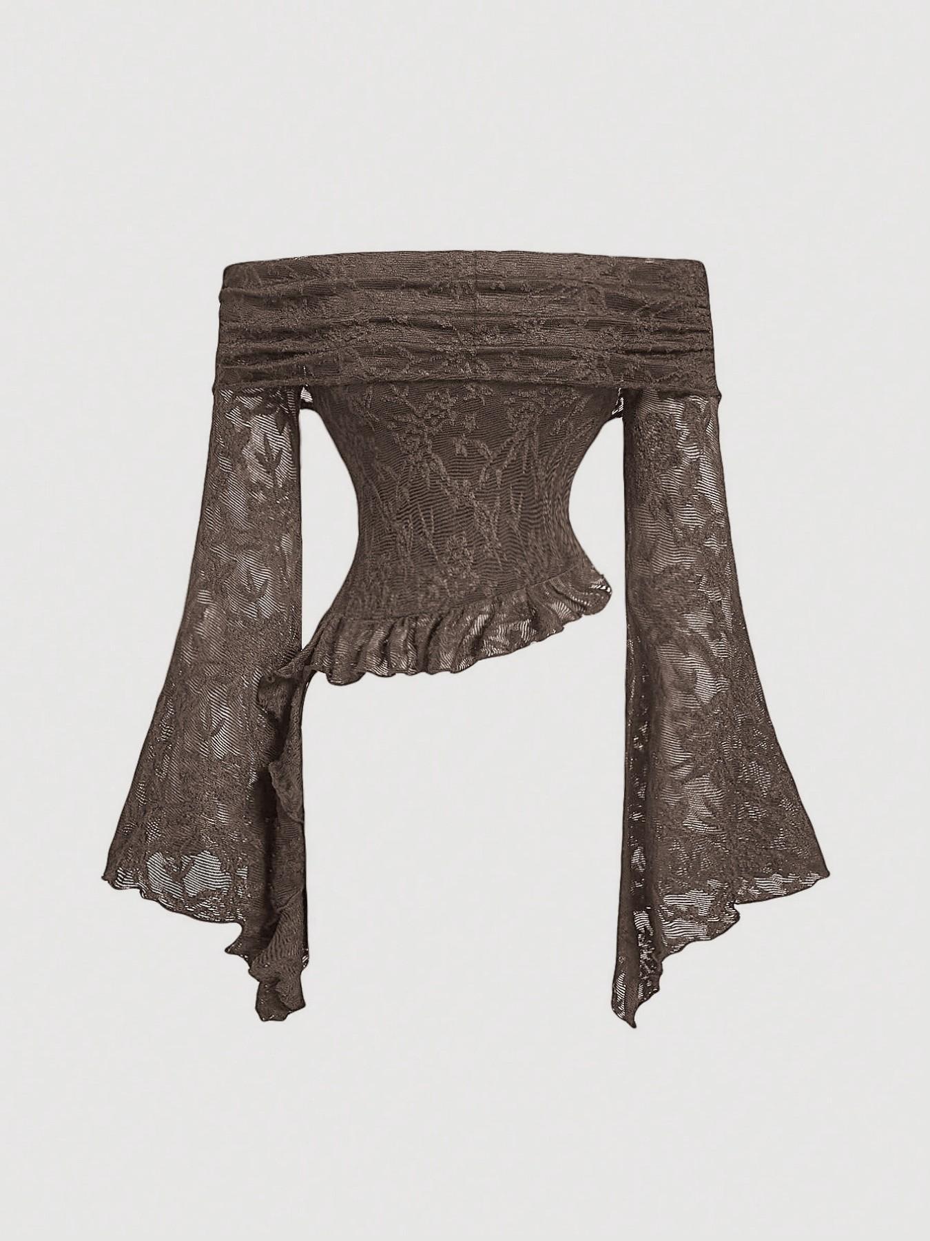 Haut en dentelle à épaules dén - Blouse Off Shoulder avis et prix